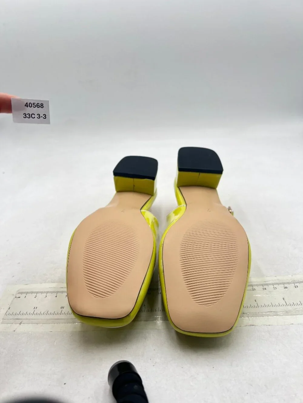 YDN Yellow Square Toe Block Low Heels Slingback Formal Loafer Dressy Pump